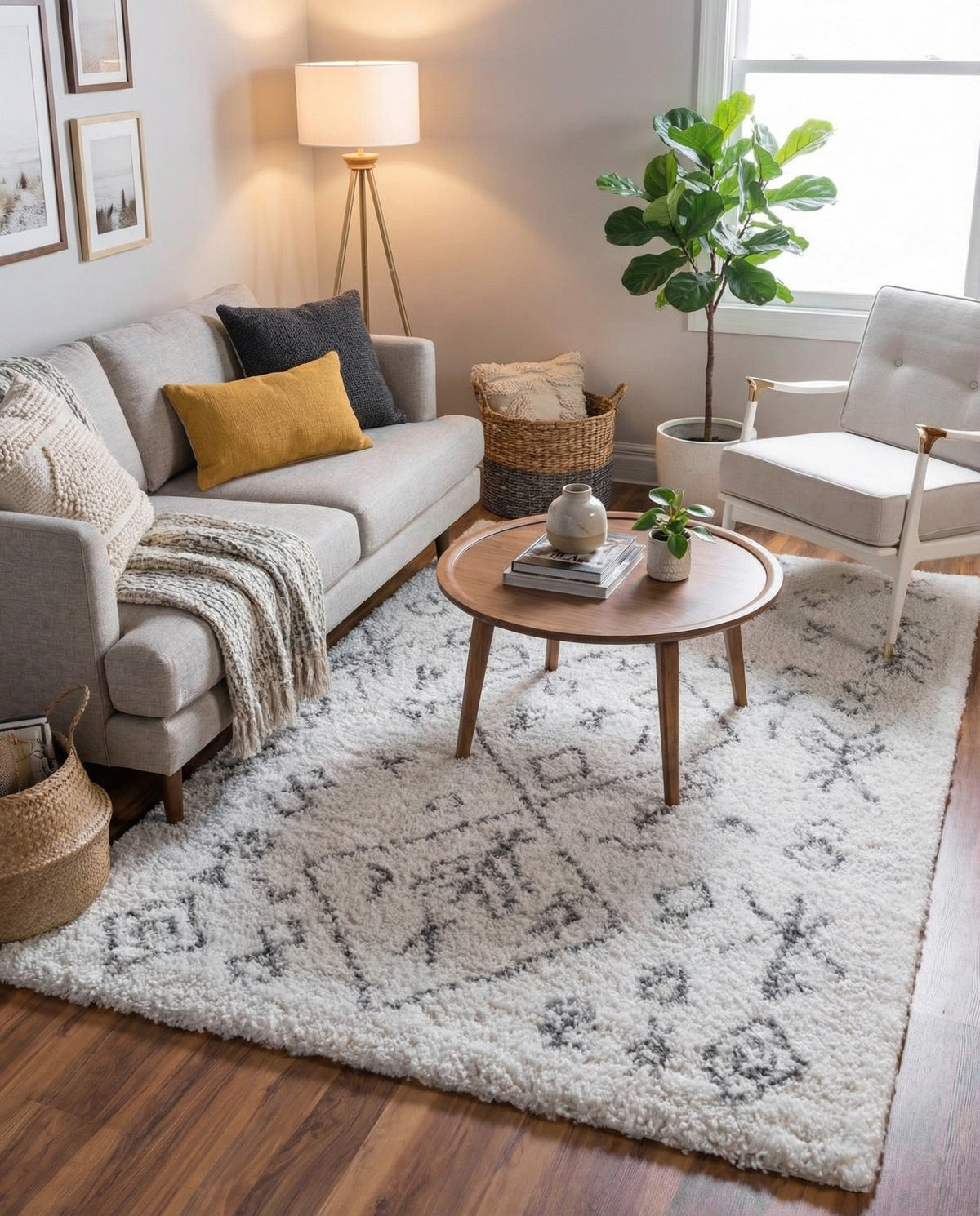 Casablanca Comfort Collection Area Rug - Sahara Rectangle Pure Ivory  lifestyle 9