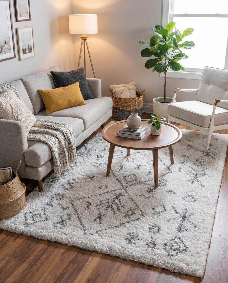 Casablanca Comfort Collection Area Rug - Sahara Rectangle Pure Ivory  lifestyle 9