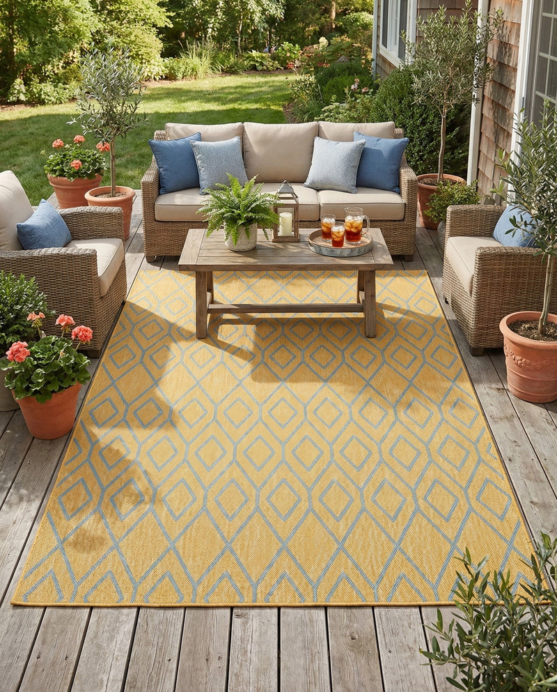 Urban Oasis Rugs Collection Area Rug -  Boulevard (Yellow and Aqua) Rectangle Yellow and Aqua  lifestyle 14