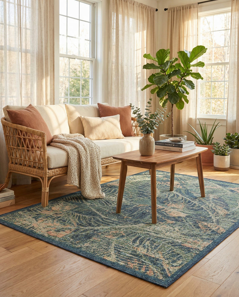 Coastal Terrace Collection Area Rug -  Driftwood Rectangle Blue  lifestyle 24