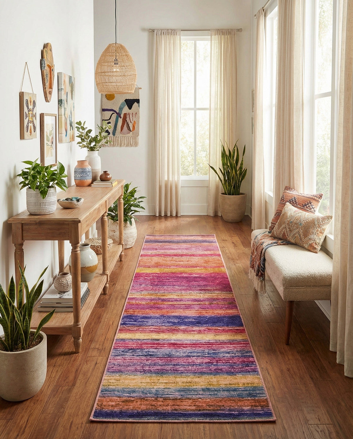 Sahara Essence Collection Area Rug - Oasis (Multi) Runner Multi  lifestyle 71