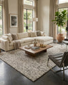 Wellington Luxe Shag Collection Area Rug - Kapiti Rectangle Salt and Pepper  lifestyle 6