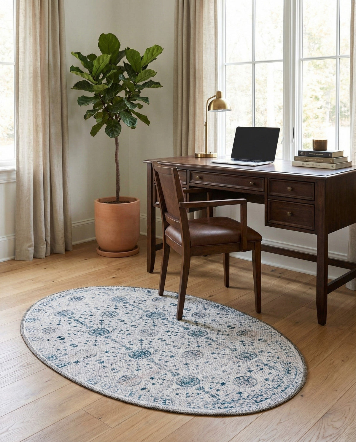 Heritage Elegance Collection Area Rug -  Chatsworth Oval Ivory  lifestyle 124