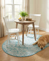 Patio Heritage Collection Area Rug -  Augusta (Aqua) Oval Aqua  lifestyle 53