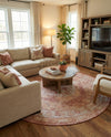 Patio Heritage Collection Area Rug -  Augusta (Rust Red) Round Rust Red  lifestyle 42