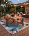 Seaside Blooms Collection Area Rug - Haven Rectangle Blue  lifestyle 31