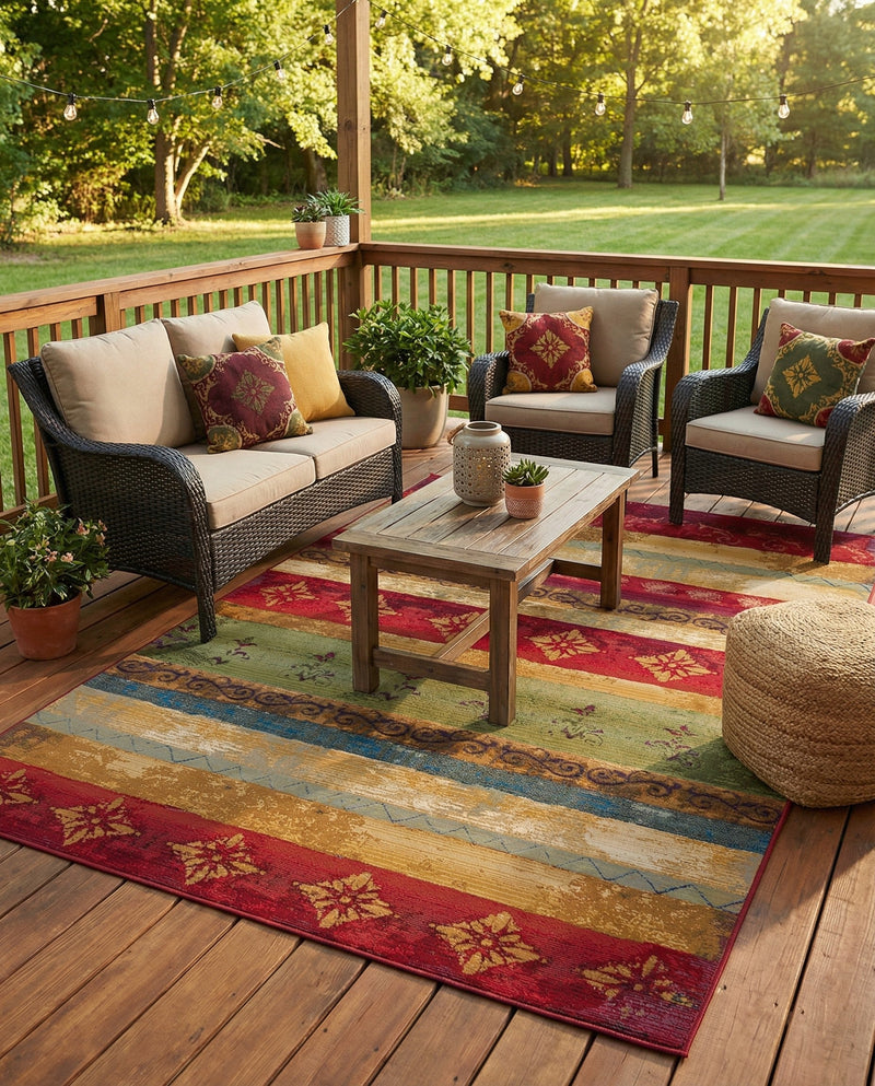 Urban Terrace Collection Area Rug -  Rooftop Rectangle Multi  lifestyle 23