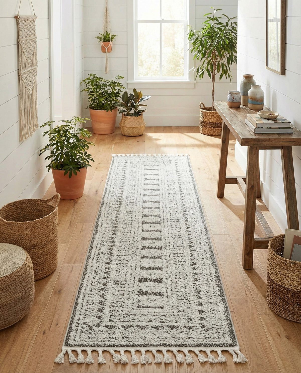 Sahara Chic Collection Area Rug -  Tangier Runner Gray  lifestyle 115