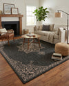 Patio Heritage Collection Area Rug -  Charleston (Charcoal Gray) Rectangle Charcoal Gray  lifestyle 3