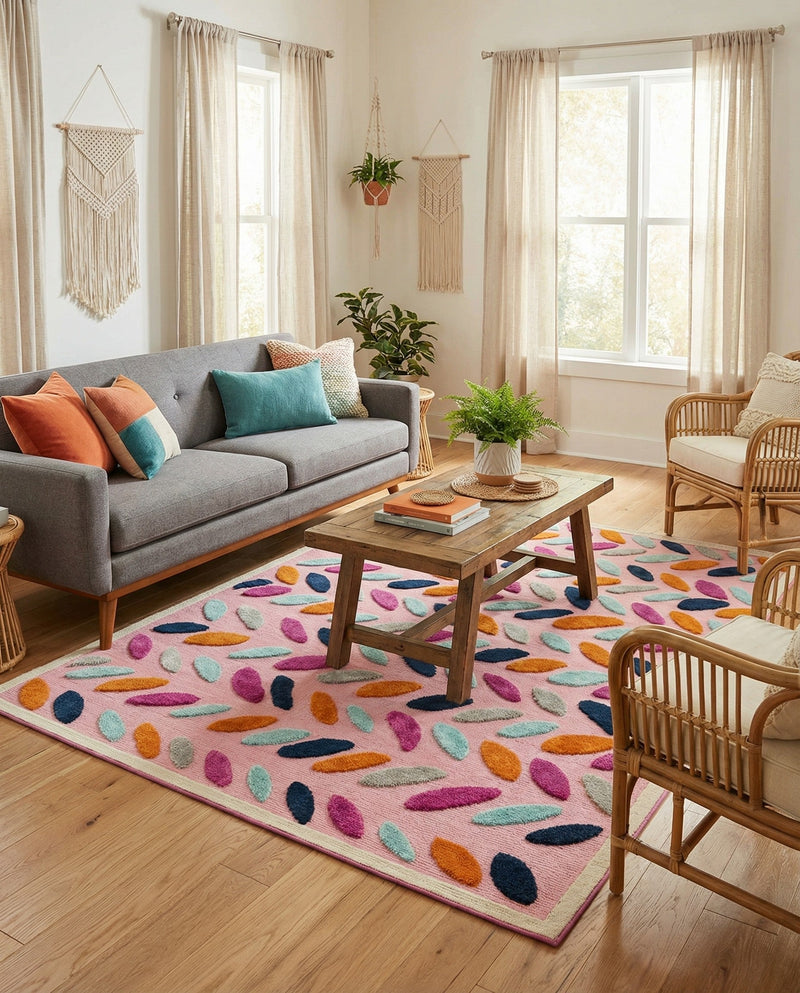 Bahama Breeze Outdoor Collection Area Rug - Nassau Rectangle Pink  lifestyle 15