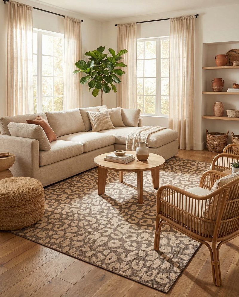 Sahara Sands Collection Area Rug -  Buto Rectangle Brown  lifestyle 27