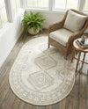 Savannah Elegance Collection Area Rug -  Tybee (Ivory) Oval Ivory  lifestyle 38