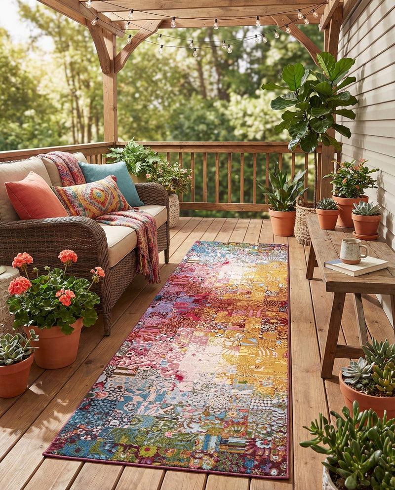 Urban Terrace Collection Area Rug -  Terrace Runner Multi  lifestyle 38