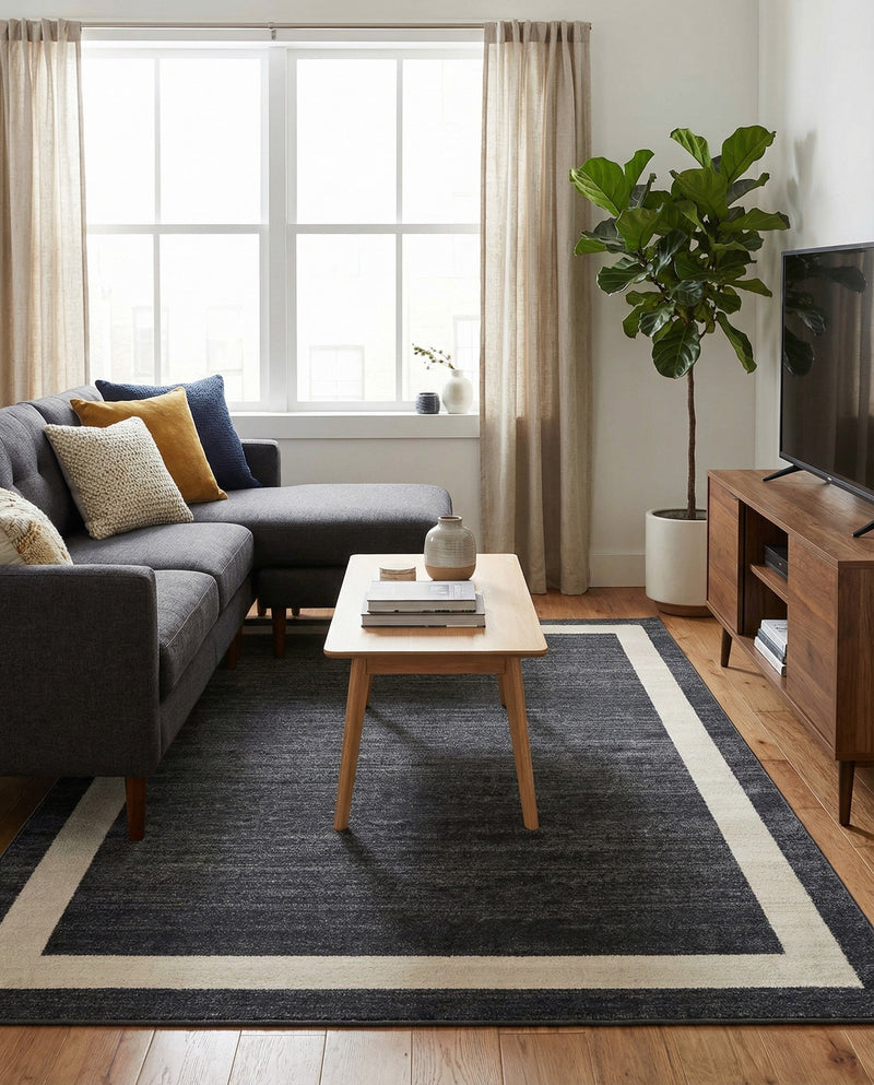 Studio Haven Collection Area Rug -  Alcove (Black) Rectangle Black  lifestyle 4