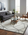 Monochrome Collection Area Rug -  Onyx Rectangle Ivory White  lifestyle 15
