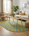 Urban Oasis Rugs Collection Area Rug -  Highrise (Yellow and Aqua) Oval Yellow and Aqua  lifestyle 35