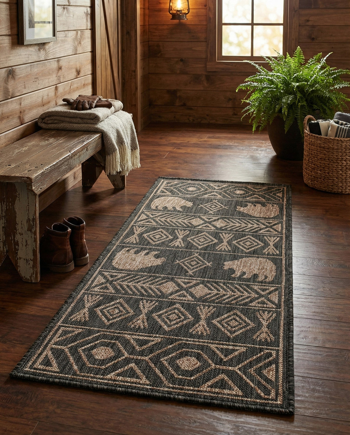 Mesa Oasis Rugs Collection Area Rug - Sundown Runner Black  lifestyle 98