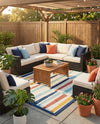 Caribbean Terrace Collection Area Rug -  Jamaica Square Ivory  lifestyle 36