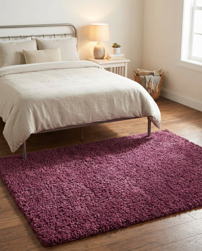 Plush Oasis Collection Area Rug - Serenity (Eggplant Purple) Rectangle Eggplant Purple  lifestyle 5