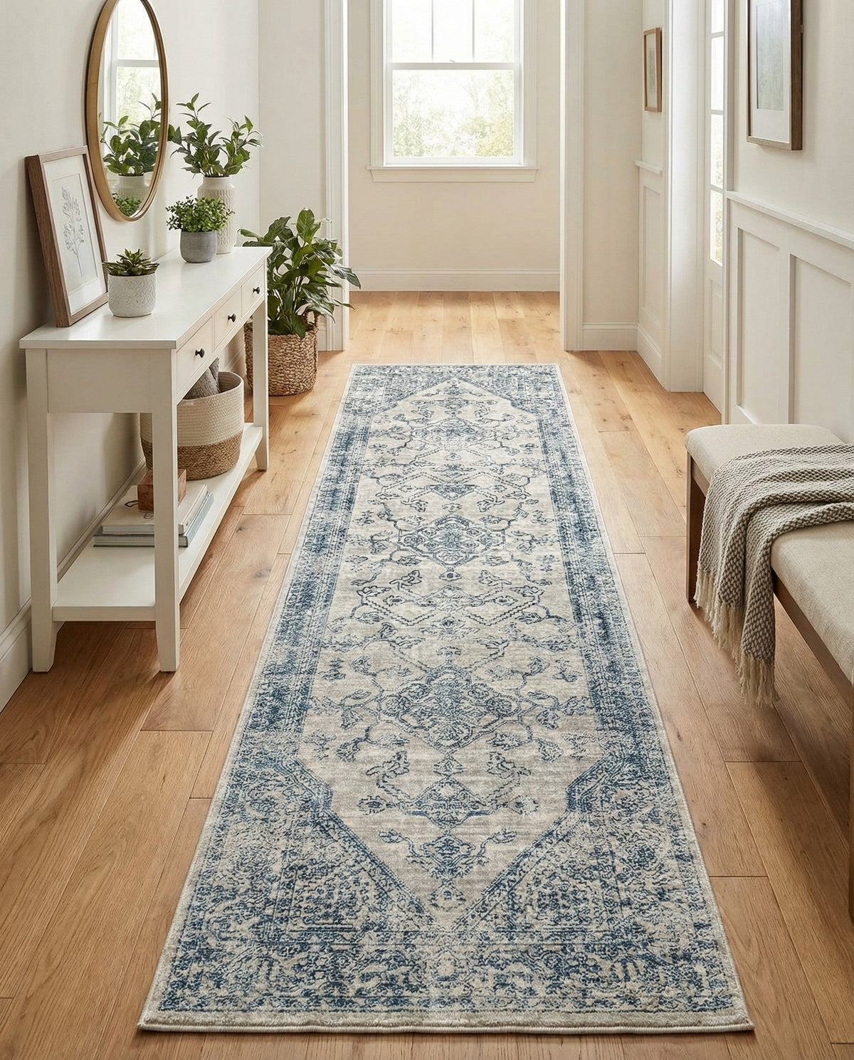 Coastal Haven Collection Area Rug -  Marina Runner Gray  lifestyle 155
