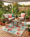 Outdoor Marrakesh Collection Area Rug -  Midelt Rectangle Multi  lifestyle 3