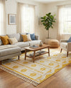 Sonoran Collection Area Rug - BellRock Rectangle Yellow and White  lifestyle 56