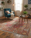 Bazaar Chic Collection Area Rug -  Khouribga Square Rust Red  lifestyle 46
