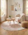 Luminara Sands Collection Area Rug - Elysium (Carnation Pink) Round Carnation Pink  lifestyle 79