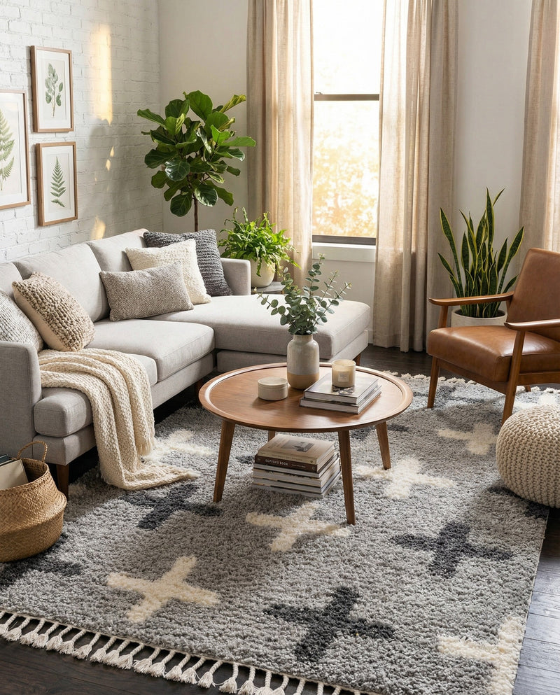 Cozy Cove Shag Collection Area Rug -  Driftwood Rectangle Light Gray  lifestyle 8