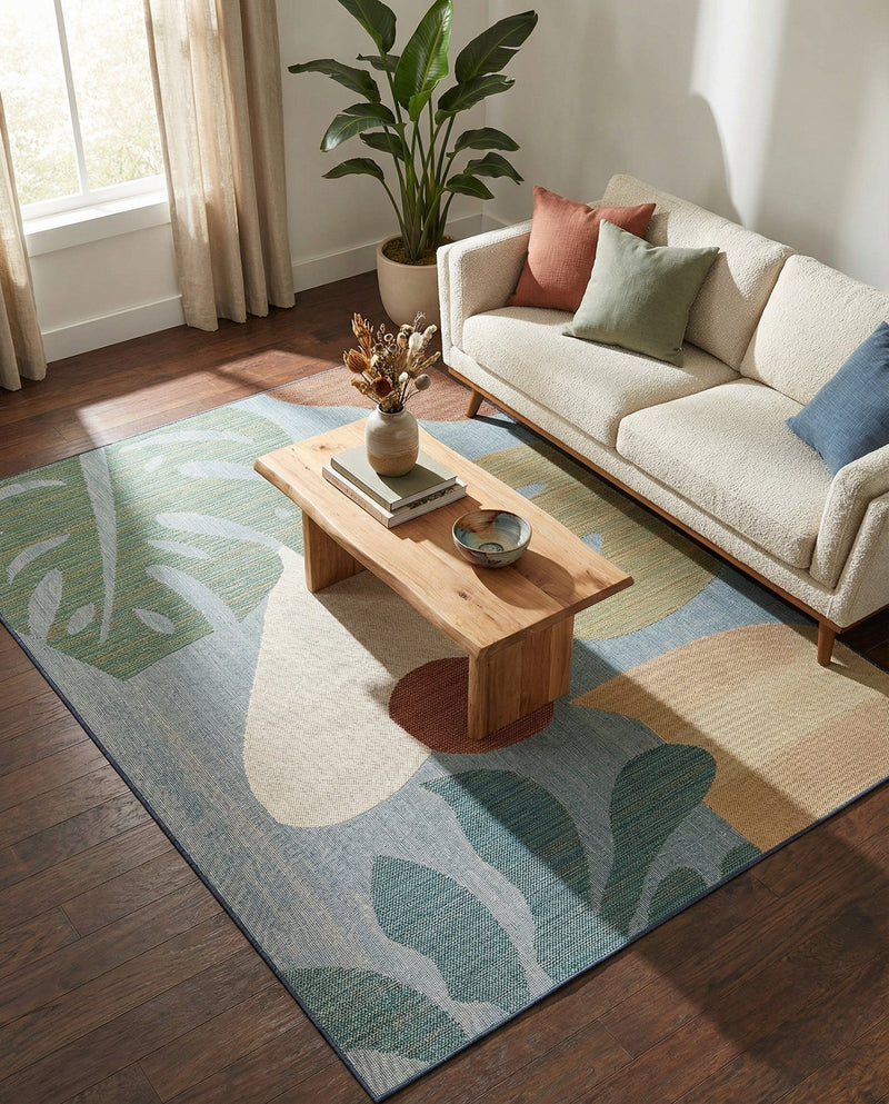 Coastal Terrace Collection Area Rug -  Boardwalk Rectangle Blue  lifestyle 18