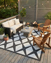 Urban Terrace Collection Area Rug -  Hudson Rectangle Black and White  lifestyle 19