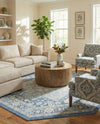 Savannah Series Collection Area Rug - Charleston (French Blue) Octagon French Blue  lifestyle 48