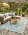 Patio Heritage Collection Area Rug -  Augusta (Aqua) Rectangle Aqua  lifestyle 10