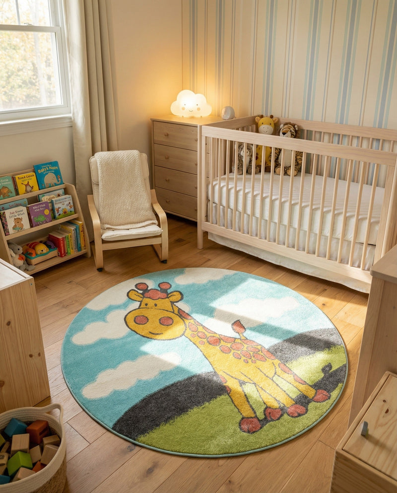Wonder Tykes Collection Area Rug -  Frolic Round Blue  lifestyle 42
