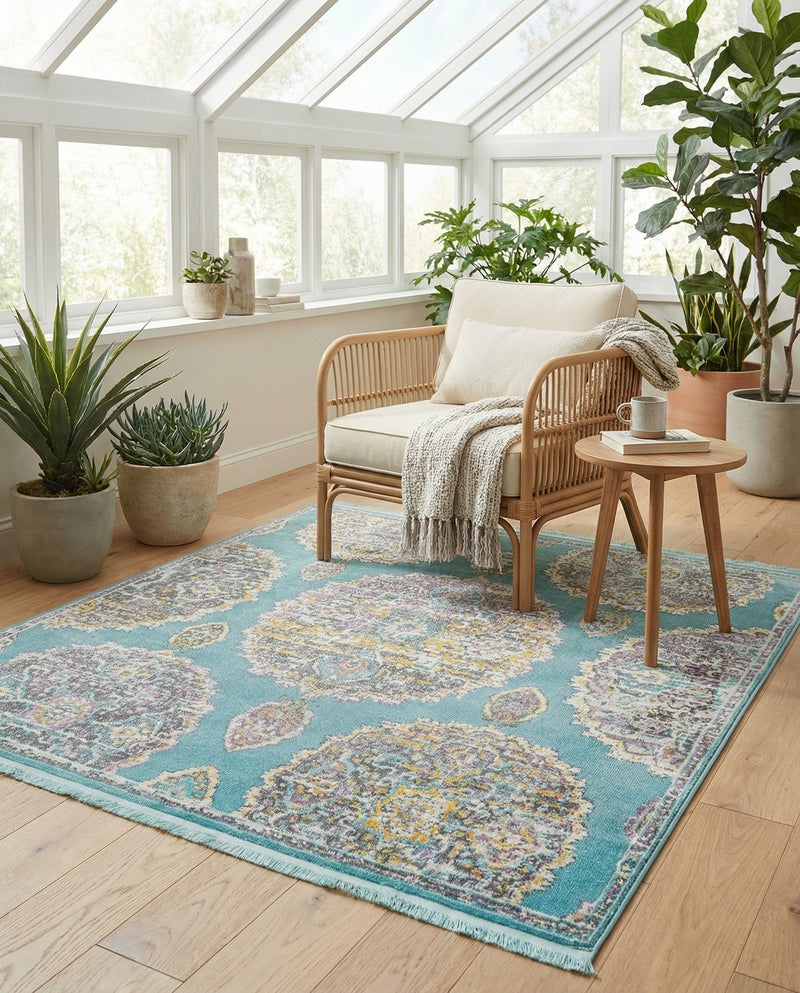 Arcadia Rugs Collection Area Rug -  Atlantis (Blue) Square Blue  lifestyle 70