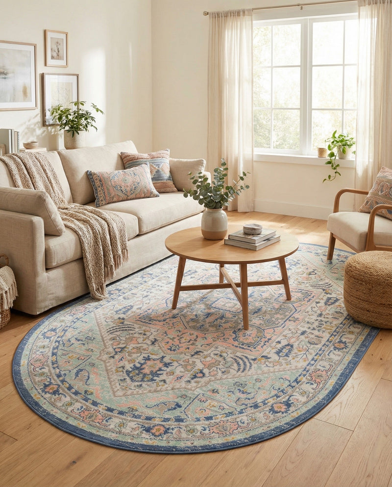 Savannah Series Collection Area Rug - Charleston (Multi) Oval Multi  lifestyle 36