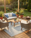 Seaside Serenity Collection Area Rug - Veranda (Light Gray) Rectangle Light Gray  lifestyle 14