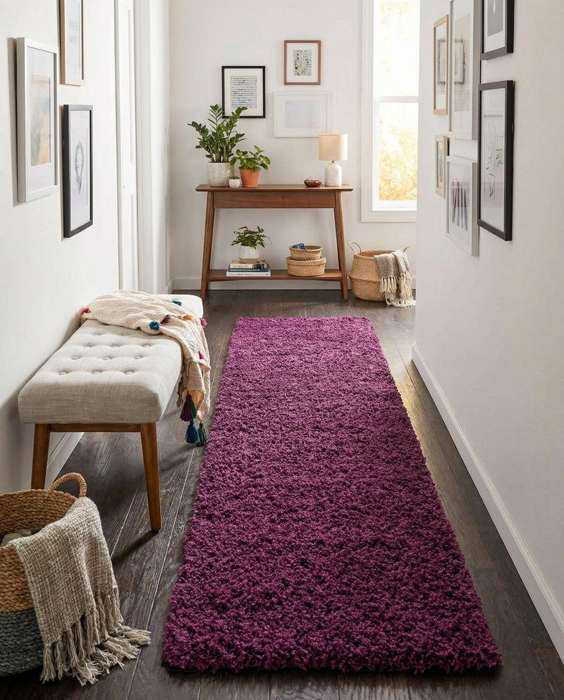 Plush Oasis Collection Area Rug - Serenity (Eggplant Purple) Runner Eggplant Purple  lifestyle 42