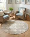 Seaside Haven Rugs Collection Area Rug - Sapphire (Gray) Round Gray  lifestyle 16