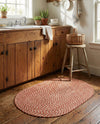 Highland Woven Jute Collection Area Rug - Glenmore (Rust Red) Oval Rust Red  lifestyle 38