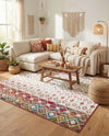 Mediterranean Lattice Collection Area Rug -  Casablanca (Ivory Multi) Square Ivory Multi  lifestyle 63