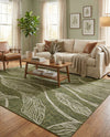 Seaside Blooms Collection Area Rug -  Evergreen (Green) Rectangle Green  lifestyle 14
