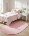 Trellis Mosaic Collection Area Rug - Arborville (Light Pink) Oval Light Pink  lifestyle 49