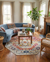 Parisian Elegance Collection Area Rug - Versailles (Pink Gray) Octagon Pink Gray  lifestyle 69