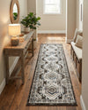 Savannah Elegance Collection Area Rug -  Tybee (Gray) Runner Gray  lifestyle 64