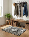 Patio Heritage Collection Area Rug -  Lafayette (Black and White) Rectangle Black and White  lifestyle 3
