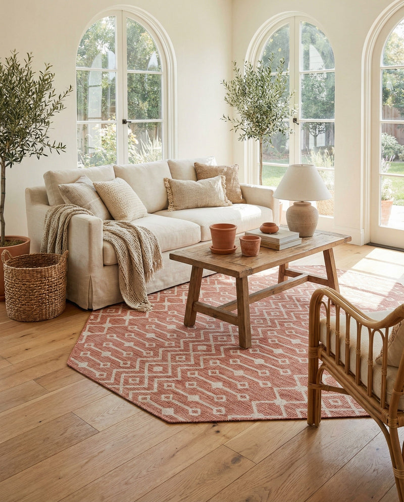 Savannah Pergola Collection Area Rug -  Pergola (Rust Red) Octagon Rust Red  lifestyle 75