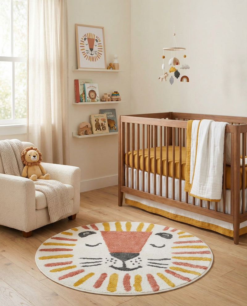 Wonder Tykes Collection Area Rug -  Mirage Round Ivory  lifestyle 5