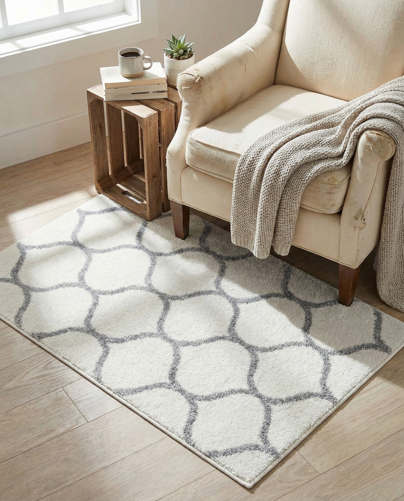 Trellis Mosaic Collection Area Rug -  Pergolatown (Ivory) Rectangle Ivory  lifestyle 16