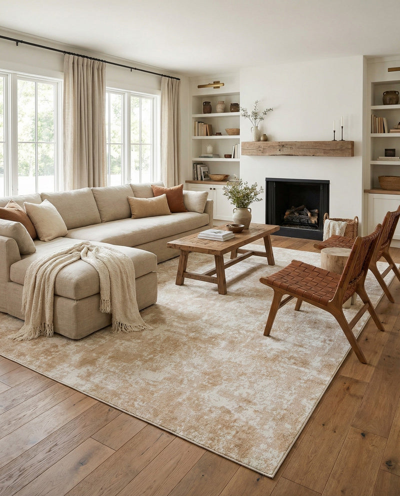Luminara Sands Collection Area Rug - Elysium (Sand) Rectangle Sand  lifestyle 14